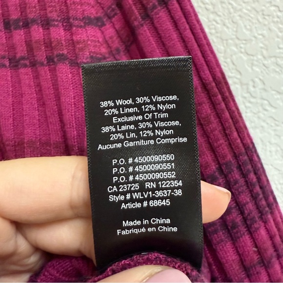 Babaton Nathaniel space dyed striped cropped sweater in raspberry Size M - Picture 6 of 6